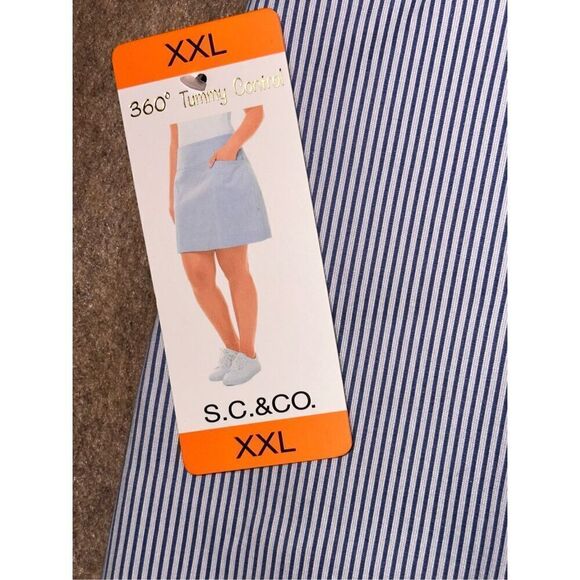 S.C. & CO. Blue Pinstripe Midi Skort - Picture 8 of 11